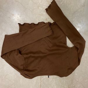 Brown Crop Cardigan 🤎