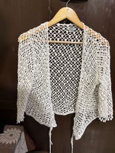 Handmade Boho Crochet Lace Shrug | Free-Size