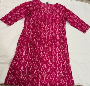 Pink Printed Kurta