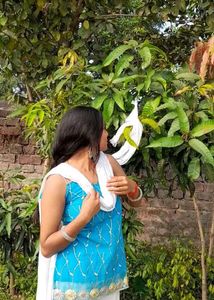 Backless Embodari Blue Kurti