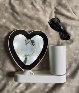 HeartShaped LED Mirror Photo Frame🔆