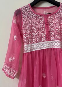 Pink Embroidered Kurta