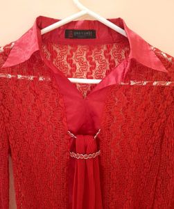 Women Red Lace Top
