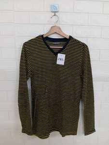 Zara Striped Long Sleeve V-neck