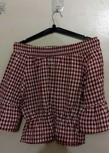 Red &amp; White Gingham Top