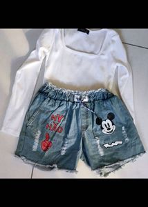 Denim Mickey Mouse Shorts