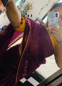 Beautiful Flower Work Saree💜