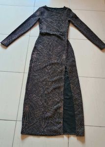 Sparkling Print Long Sleeve Bodycon Dress