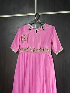 Pink Embellished Anarkali Gown