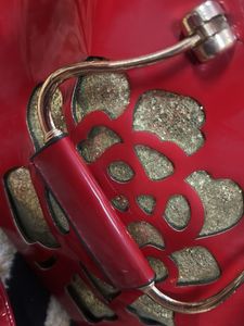 Red Handbag with Floral Detail