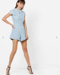 Playsuit With Back Cut Out And Tie Up
