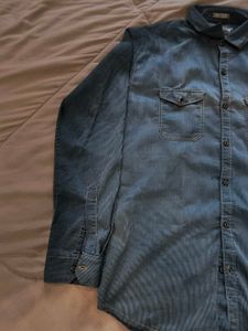Goofy Casuals Men&#39;s Slim Fit Striped Denim Shirt