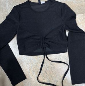 Sparkly Black Crop Top