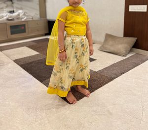 Yellow Lehnga For Little Girl