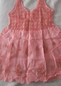 New Chikan Work Frock For Girls