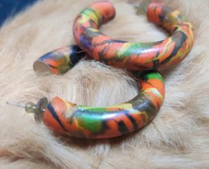 Wooden Camouflage Earrings