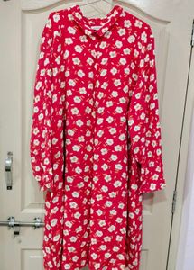 Red Floral Print Dress