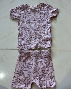 Cute Dinosaur Print Pajama Set