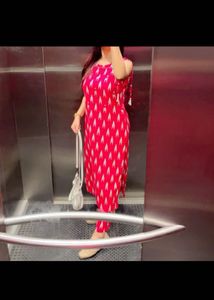 Red Printed Kurta