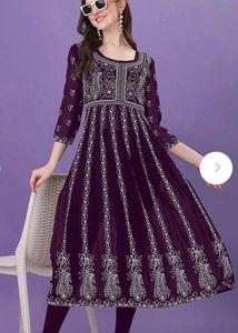 Embroidered Chikankari Georgette Anarkali Kurta