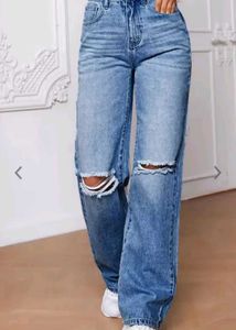 Ripped Wide Leg Jeans