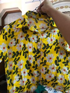 Combo 2 T-shirts Tie and Dye, Floral Yellow