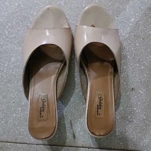 Beige Block Heels