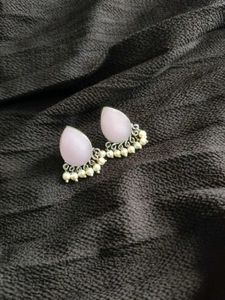 Pink Stone Drop Earrings