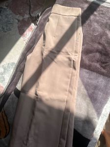 Elegant Beige Wide Leg Pants