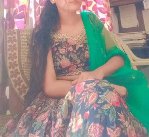 Floral Print Lehnga Choli With Dupatta