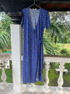 Floral Wrap Midi Dress