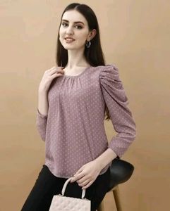 Women's Chiffon Solid Regular Fit Top