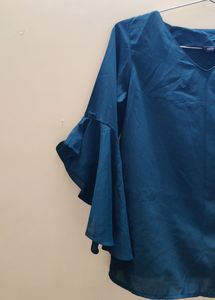 Green Flared Sleeve Top