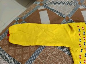 Yellow Embroidered Anarkali Kurti