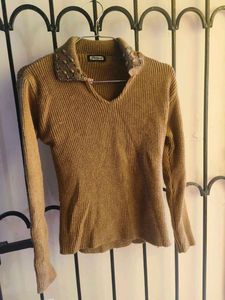 Brown Embellished Sweater