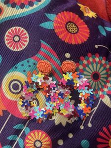 Floral Hoop Earrings