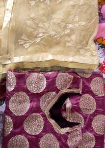 Elegant Indian Outfit With Net Dupatta