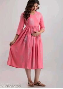 Women Maternity &amp; Feeding Midi Dress