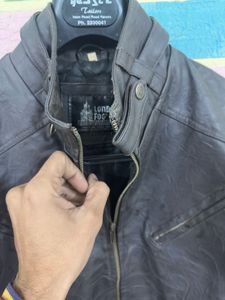 Men's Brown Faux Leather Jacket