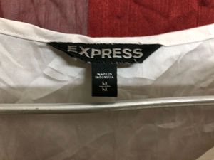 Express White Short Sleeve Top