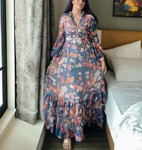 Timo Chiffon Maxi Dress - Blue Poppy
