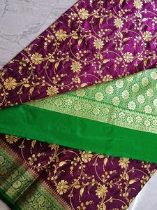 Banarasi Silk Saree Heavy Embroidery Without Blous