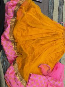 Pink &amp; Gold Lehenga Choli