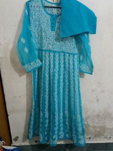 Gorget Febric Lakhnwi Kurti Full Hand Work Kurti& Inner