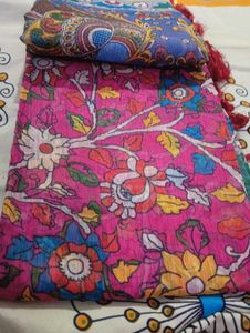 Pure Lenin Kalamkari Saree