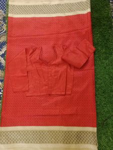 Saree With XL Size Blouse