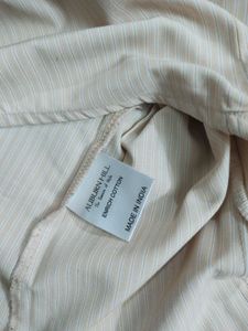 Auburn Hill Pastel Orange White Striped Formal Shi