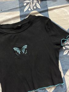 Cute Black Butterfly Top