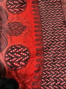 Red &amp; Black Paisley Print Scarf