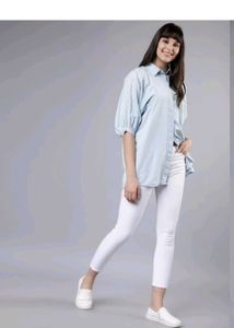 Tokyo Talkies Oversize Korean Style Denim Top